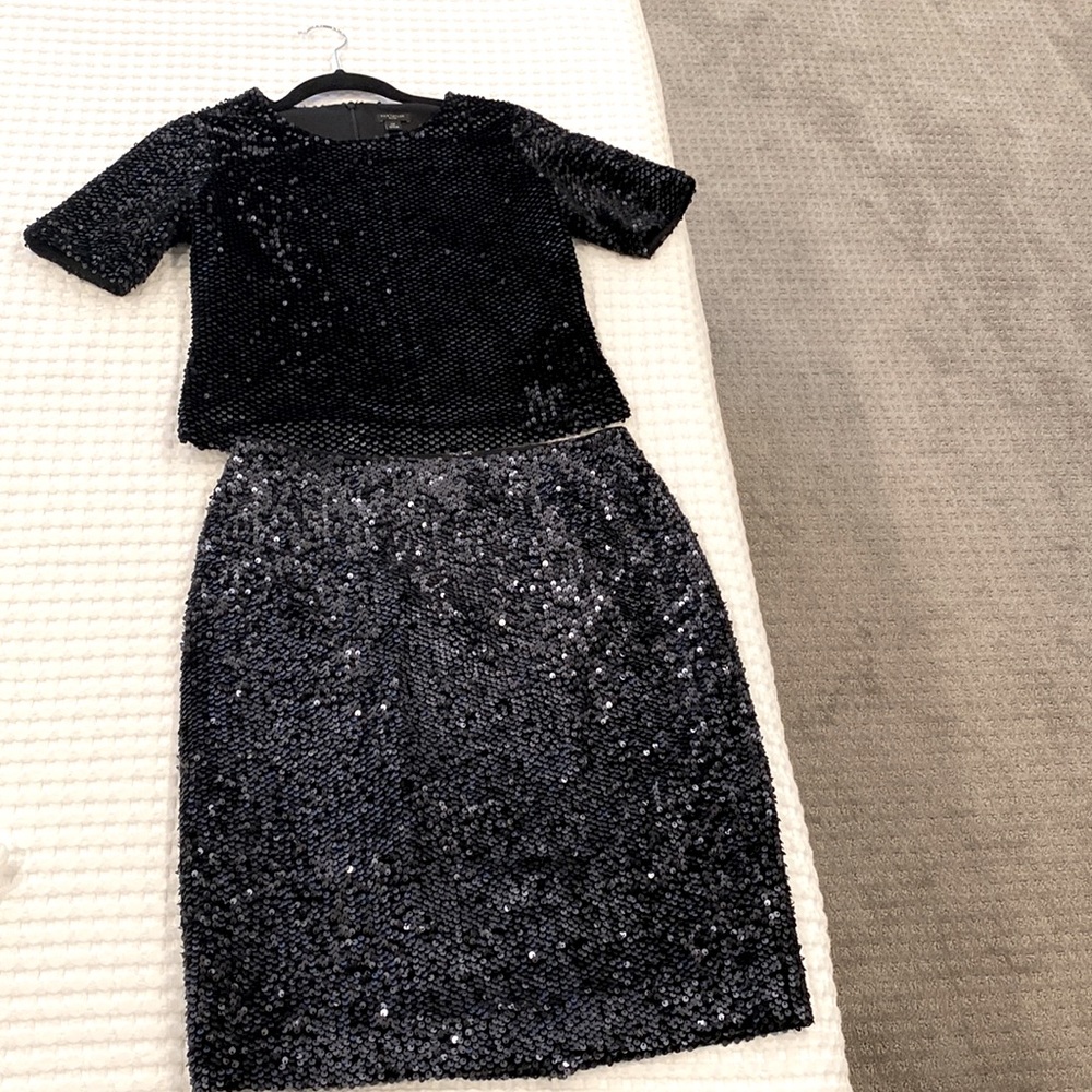 Ann Taylor formal sequin set- top and skirt